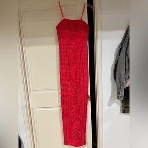 Bariano watermelon color gown